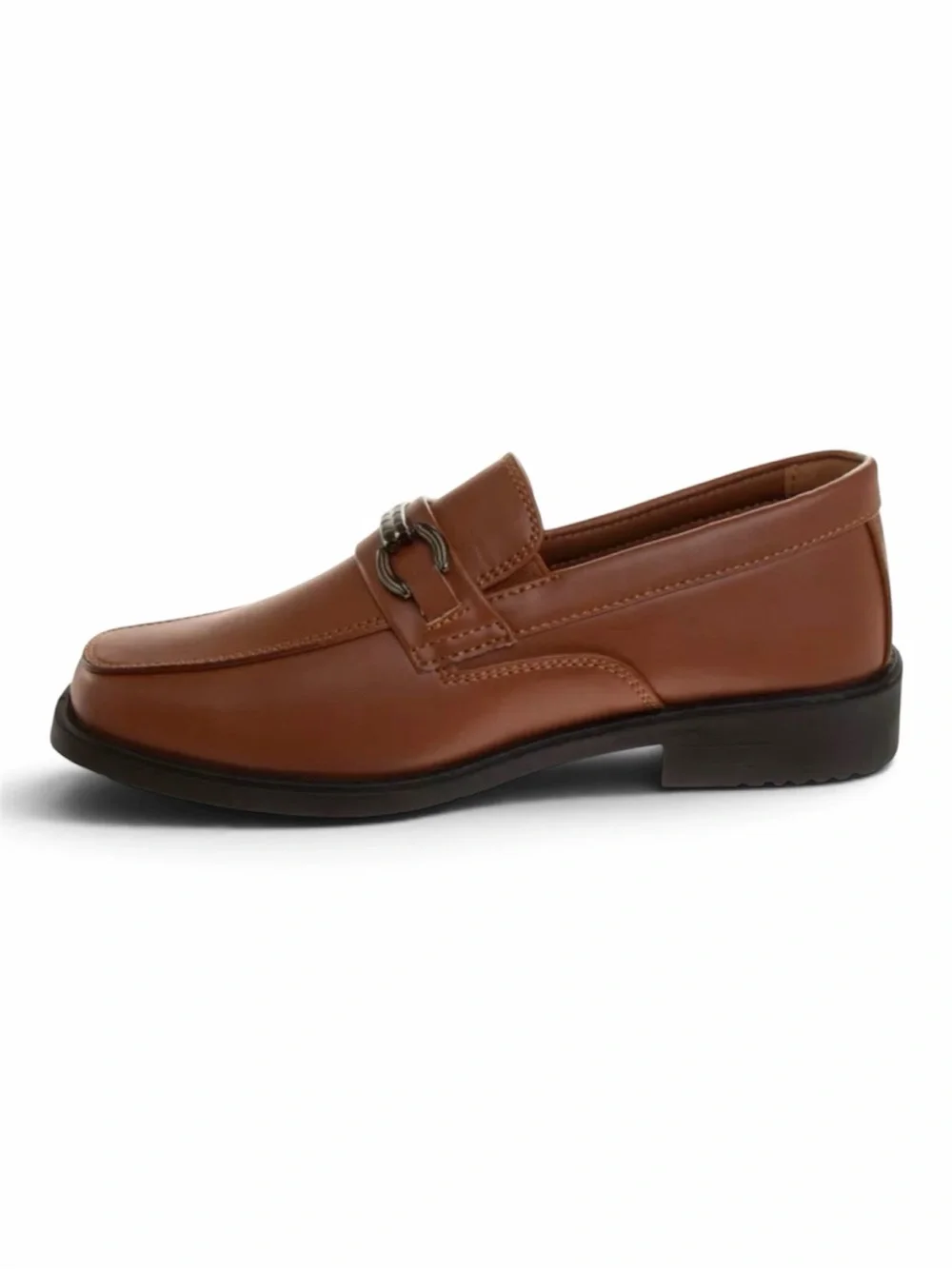 Josmo Tan Boys Slip on Loafer Dress Shoes Metal Accent Size 6
